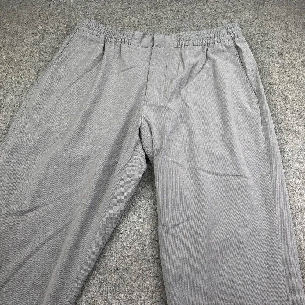 Calibrate Pants Mens Meidum Gray Woven Chino Straight Elastic Waist Casual